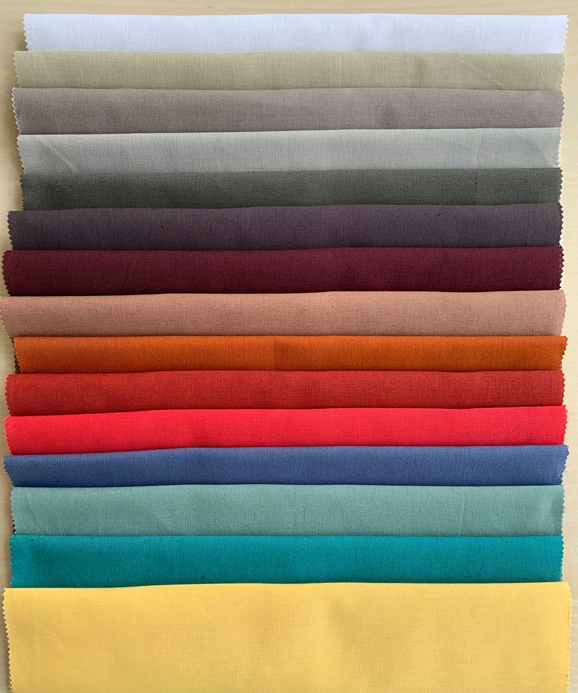 Linen Cotton Blend Fabric by the Yard or Meter Plain Weave. Etsy