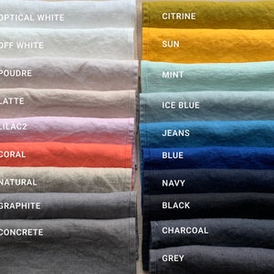 Plain Heavy Weight Linen fabric by the yard or meter in Marine Blue, Spa Green, Balsam Green . Linen fabric for bags, linen clothing