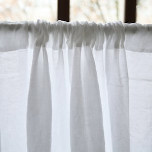 Rod Pocket Linen Curtain Panel, Prewashed. Pure European linen. Curtain for window or doors. Custom size available