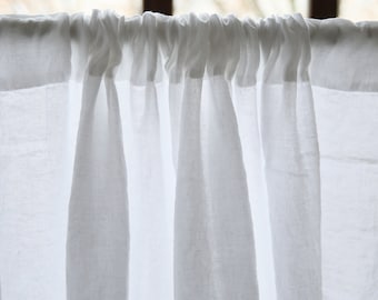 Rod Pocket Linen Curtain Panel, Prewashed. Pure European linen. Curtain for window or doors. Custom size available