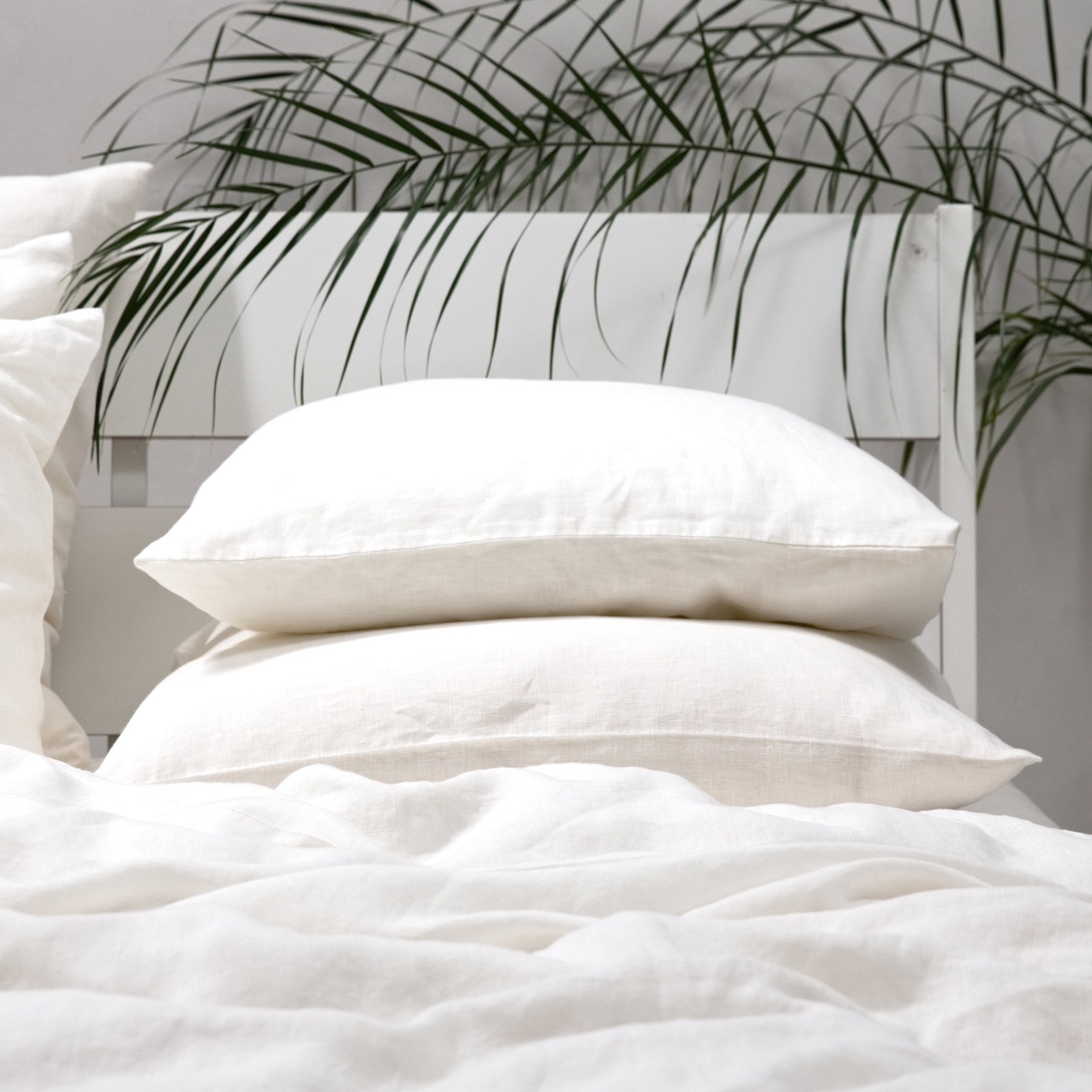 Off White Linen Sheet Set Washed. Fitted Sheet Flat Sheet 2 Etsy