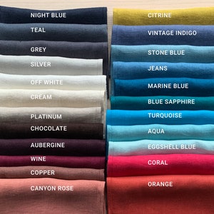 Serviettes en lin lavé de différentes couleurs. Tissage à chevrons, serviette en lin épais lavé toute quantité. image 4