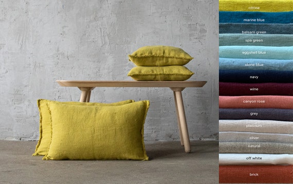 Linen euro top pillow covers