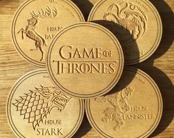 Game of Thrones inspired Flexible Rubber Coaster House Stark 3D Printed Coaster
