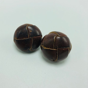 antique brown leather dome buttons