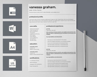 resume templates for word cv design cv template teacher etsy