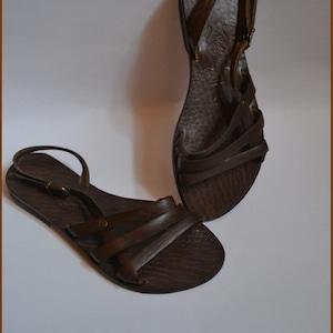 Beautiful Brown Gladiator Sandals, Strap Sandals, Leather Strappy Sandals, Handmade Leather Sandals, Wedding Sandals, Beach Sandals-US25