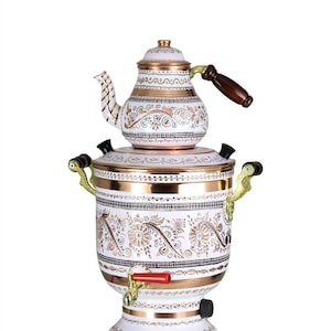Copper Samovar Electric Samovar Tea Maker Gift, Russian USSR Samovar Turkish Samovar 220V 110V Coffee Maker Handmade Copper Samovar-ES7