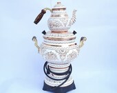 Electric Samovar Tea Maker Coffee Maker Copper Samovar Handmade Samovar Russian USSR Samovar Turkish Samovar 220V 110V Russian Samovar-ES6