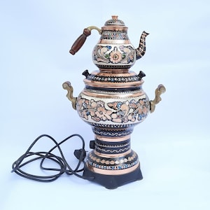 Electric Tea Maker Coffee Maker Copper Samovar Electric Samovar Russian USSR Samovar Turkish Samovar 220V 110V Coffee Maker-ES2