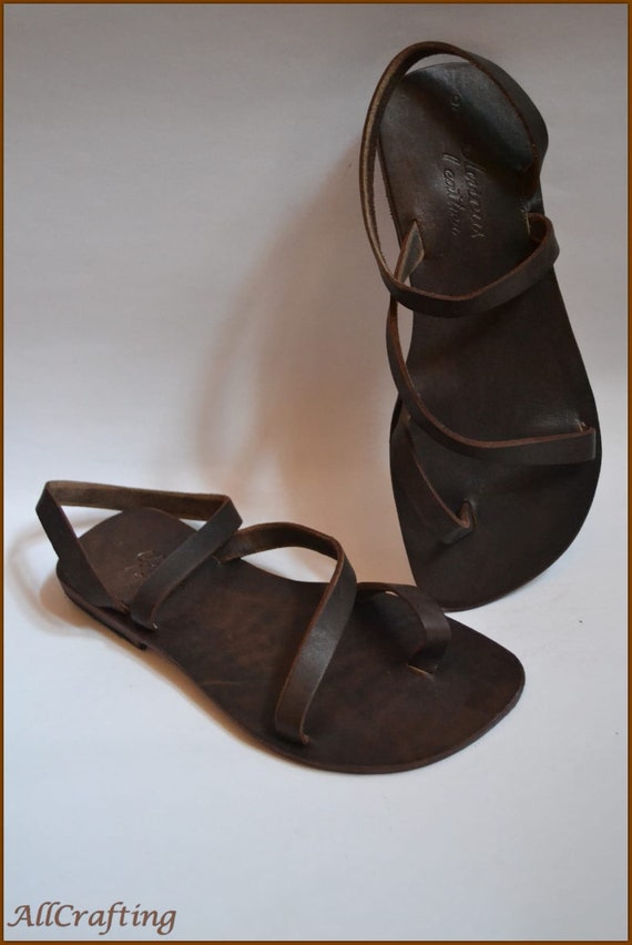 black leather flat sandals womens