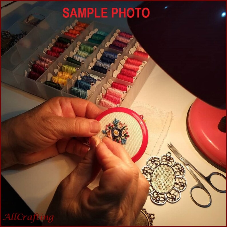 Embroidery Necklace Unique to You Hand Embroidered Pendant Etsy