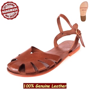 Roman Gladiator Sandals, Greek Sandals, Leather Bodrum Sandals, Brown Leather Sandals, Toe Ring Sandals, Strappy Sandals, Flat Sandals-US5