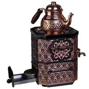 Gel-fueled Copper Samovar Vintage Style Samovar Tea Maker Gift, Russian USSR Samovar Turkish Samovar Copper Teapot Coffee Maker