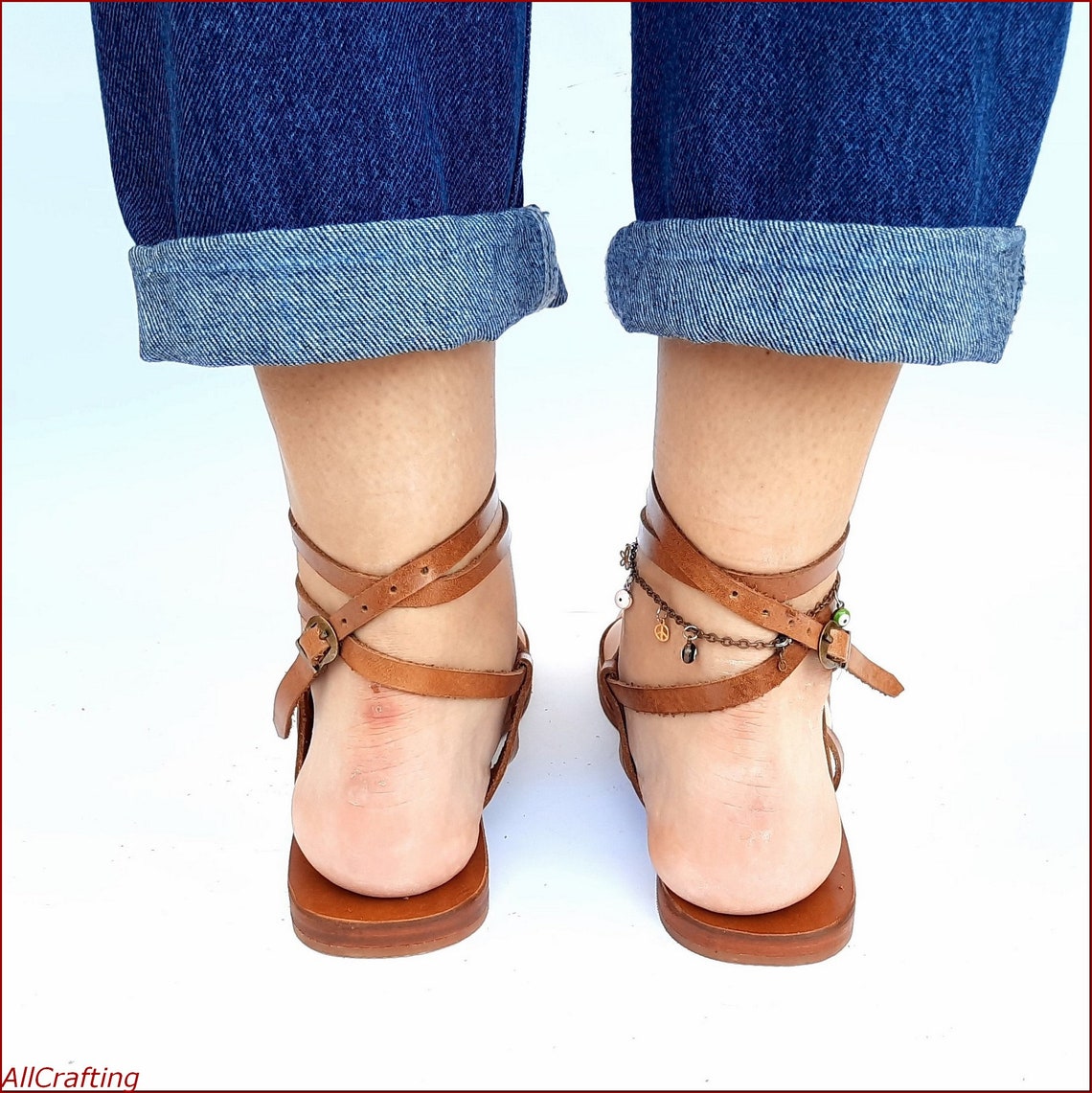 Gladiator Sandals Ankle Strap Sandals Brown Leather Sandals Etsy España