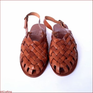 Brown Leather Sandals, Handmade Leather Strap Sandals, Roman Sandals, Greek Sandals, Ancient Gladiator Shoes, Famous Bodrum Sandals-US39