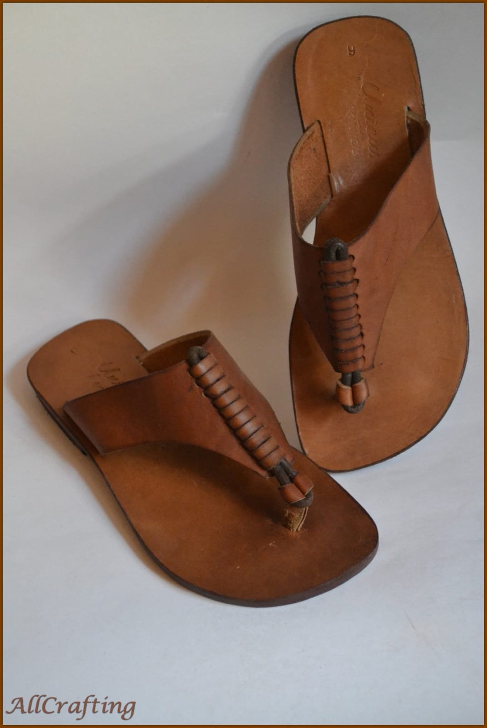 Ancient Style Leather Sandals Brown Leather Sandals Toe Ring Etsy.de