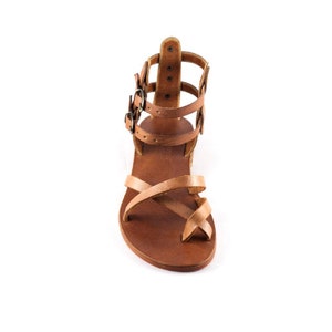 Women Gladiator Sandals Brown Leather Sandals Wedding Sandals, Women Sandals Leather Flat Sandals Roman Sandals Christmas Gift for Her