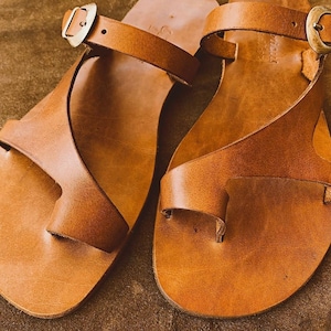 Brown Leather Sandals Women Shoes Women Sandals, Roman Sandals Gladiator Sandals Greek Sandals Brown Leather Flats Christmas Gift for Her