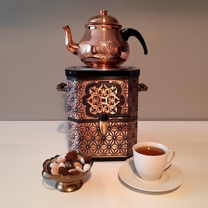 Copper Samovar Gel-fueled Tea Maker Gift, Russian USSR Samovar Turkish Samovar Copper Teapot Coffee Maker Electric Samovar