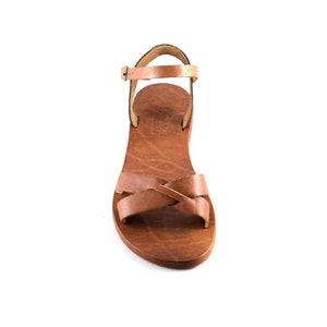 Elegant Leather Flat Sandals, Women Shoes, Women Sandals, Roman Sandals, Greek Sandals, Brown Leather Sandals, Christmas Gift for Her