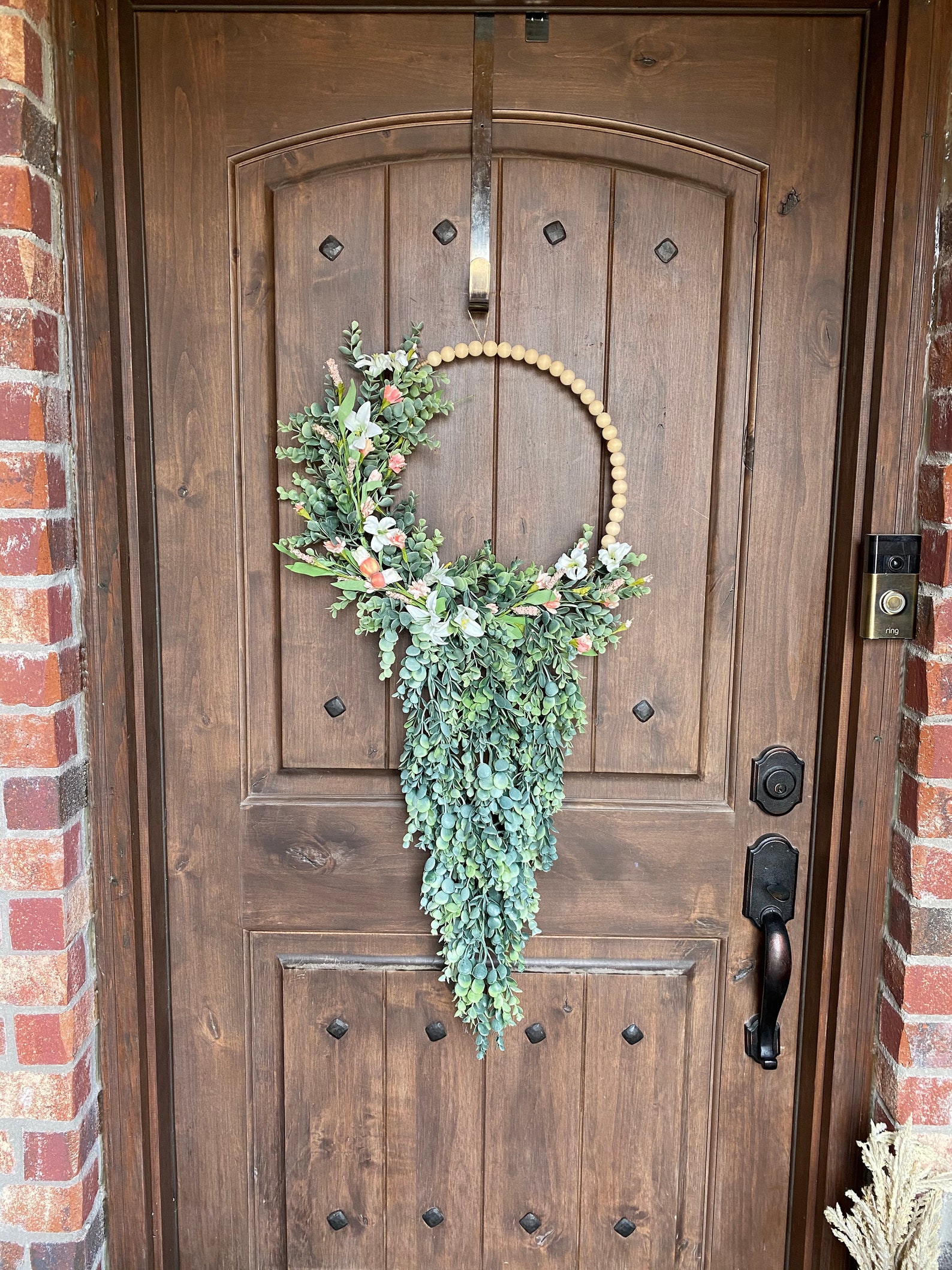 Spring Wreath Boho Wreath Beaded Wreath Modern Wreath Etsy