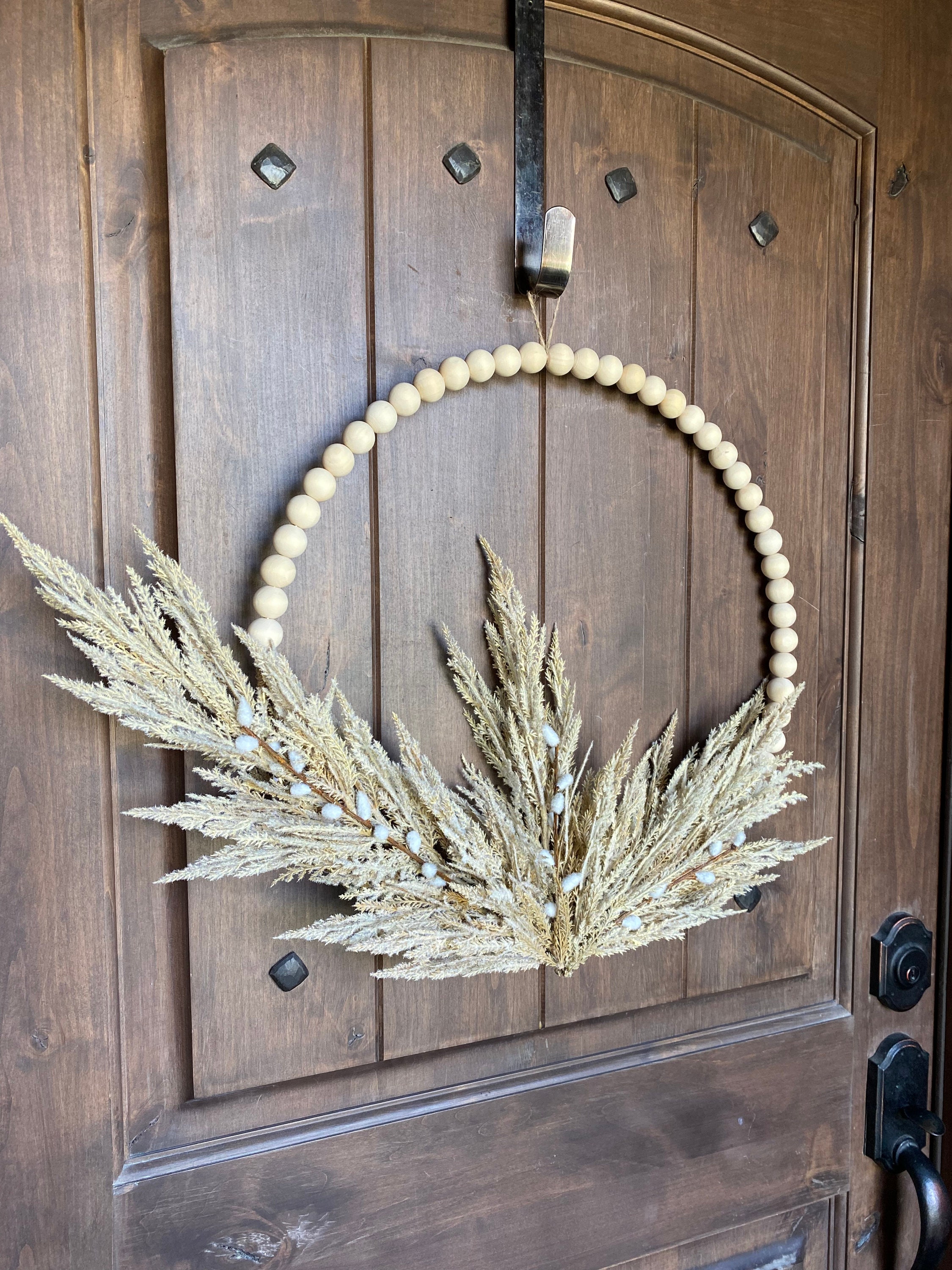 Neutral Wreath Pampas Grass Wreath Fall Wreath Hoop Wreath Etsy