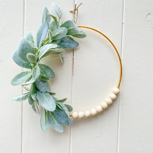 Neutral Wreath, Simple Wreath, Wall Decor, Hoop Wreath, Year Round Wreath, Kitchen Decor, Farmhouse Decor, Modern Decor