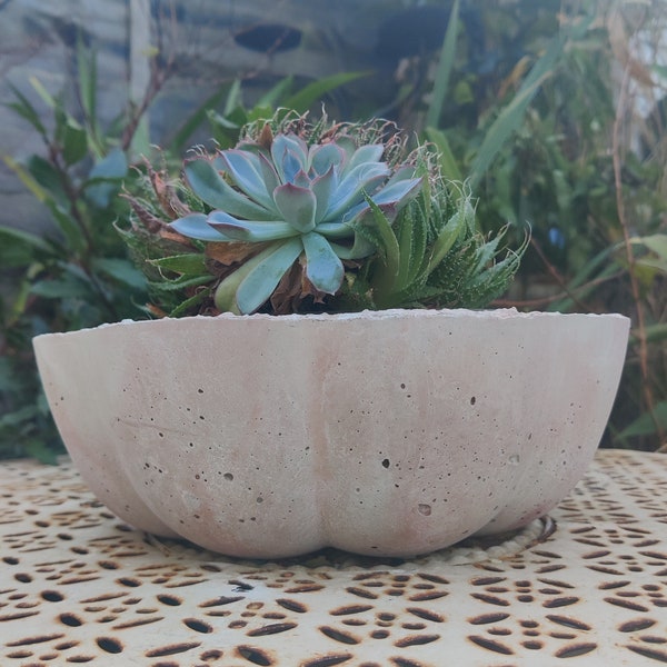 Handmade Concrete Bowl.  Cement planter bowl.