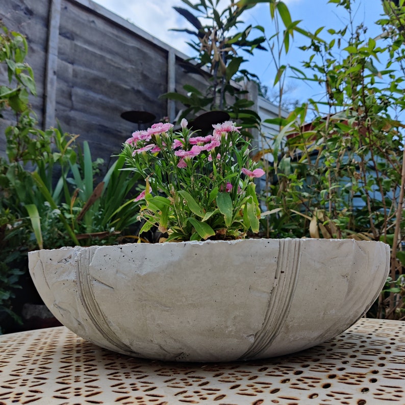 Handmade Extra Large Concrete Bowl. Cement planter bowl. Etsy