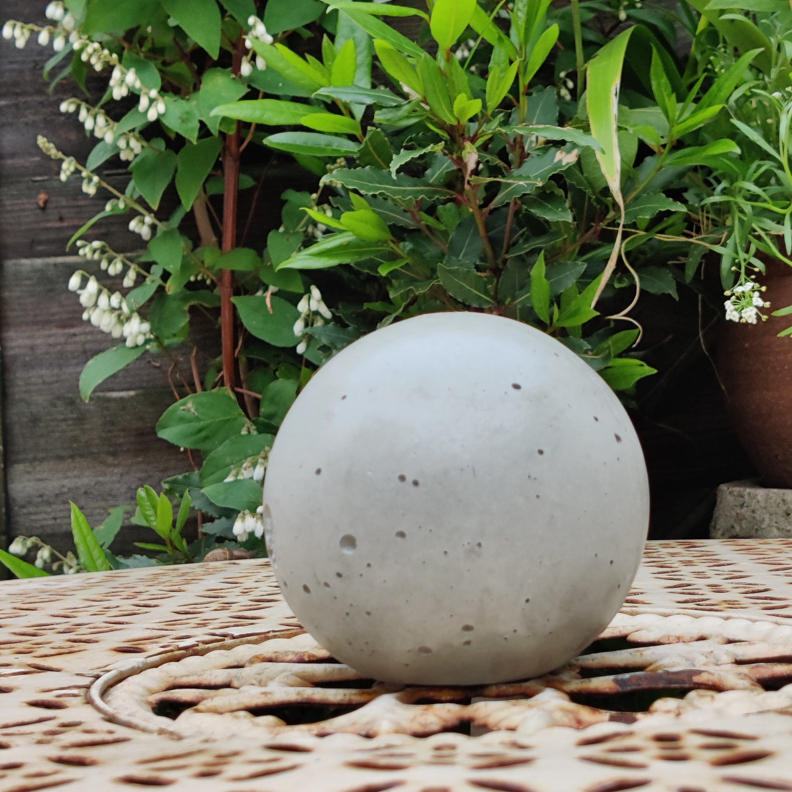 Concrete Cement Garden Sphere/Ball Large/Med 9cm. Sealed. Etsy
