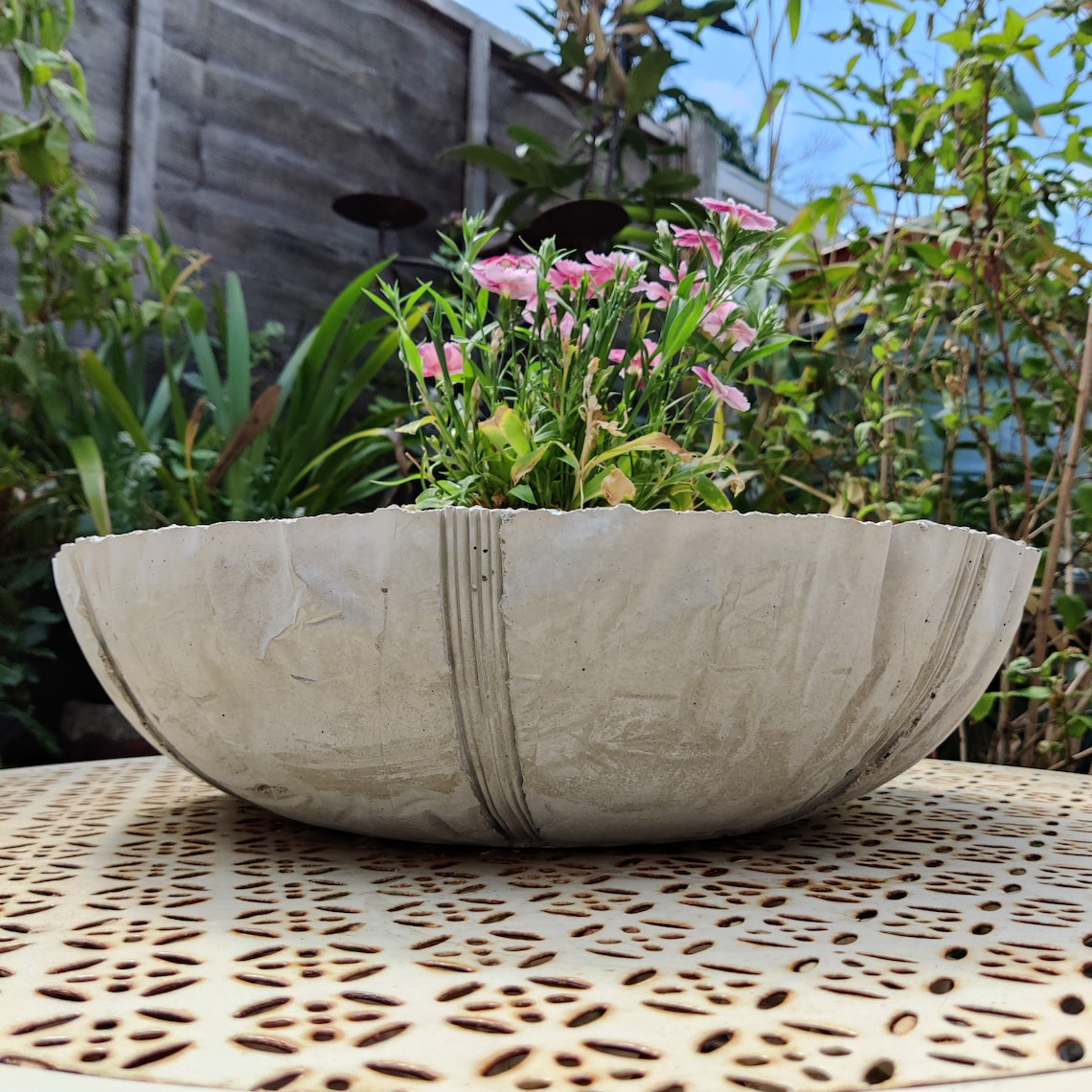 Handmade Extra Large Concrete Bowl. Cement planter bowl. Etsy