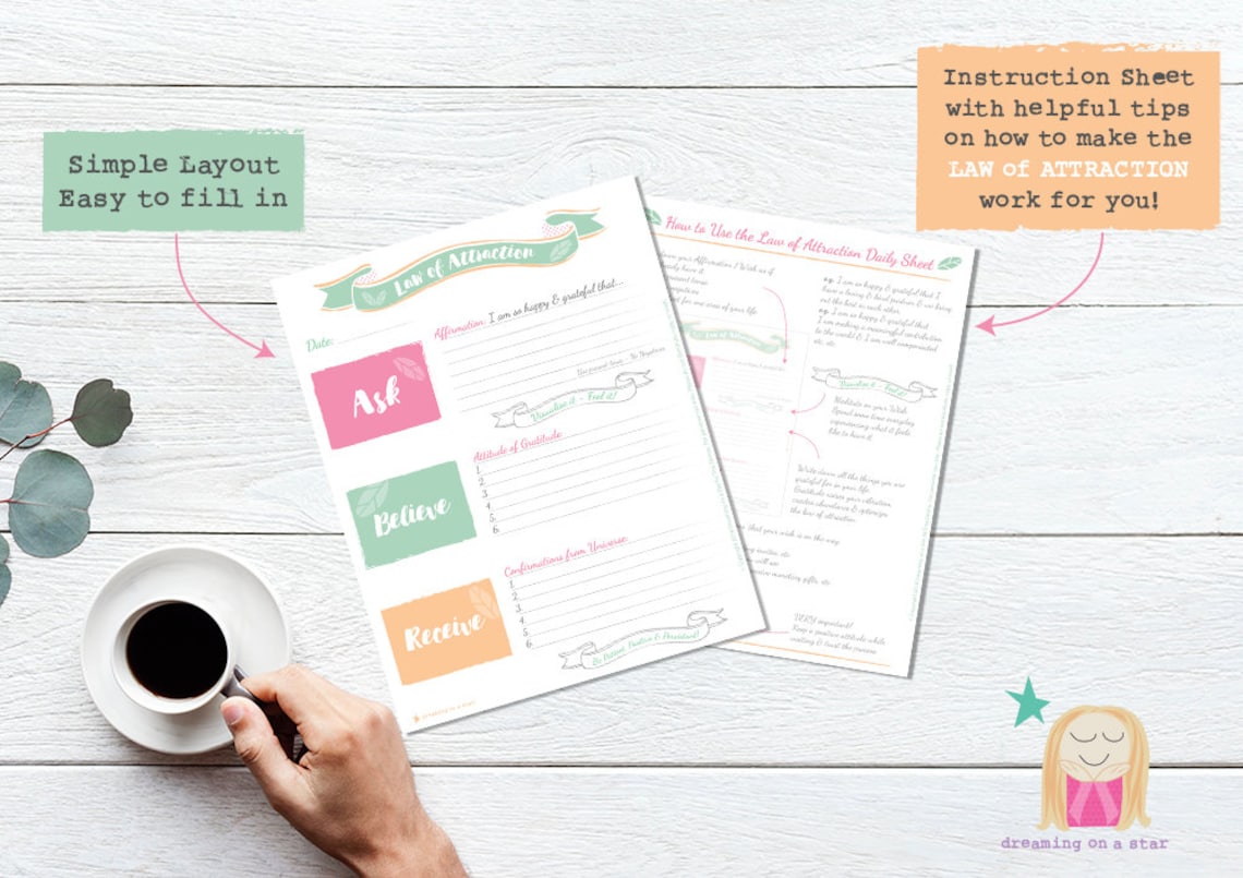 Printable Planner Law of Attraction Planner Digital Planner | Etsy