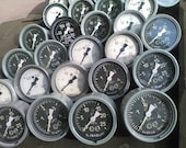 Set of Five USSR Vintage Pressure Gauge.