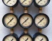 Lot of 3 pcs. Vintage Pressure Gauges Steampunk Lamp Parts Industrial Lamp Parts Industrial Art Projects Plastic Body Funky Lamp Parts.