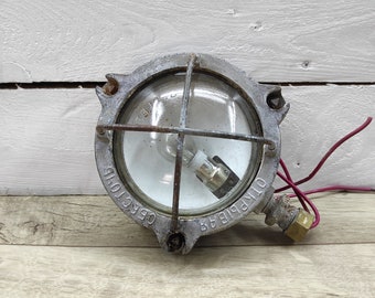 Wall Mounted Light Dust Proof Factory Lamp Bunker Lamp Hallway Wall Light Steampunk Lamp Industrial Light USSR Vintage Made 1970s.