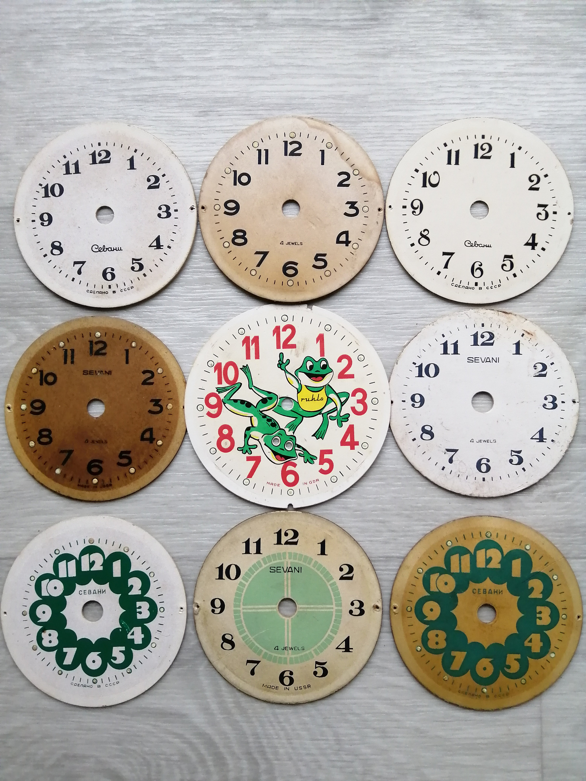 Lot of 9 Clock Dials Vintage Clock Faces Clock face charm Etsy