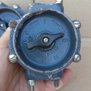 USSR Industrial Light Switch Vintage Marine Rotary Power Switch Dust Proof Light Breaker Steampunk Industrial Upcycled Decor Made 1980