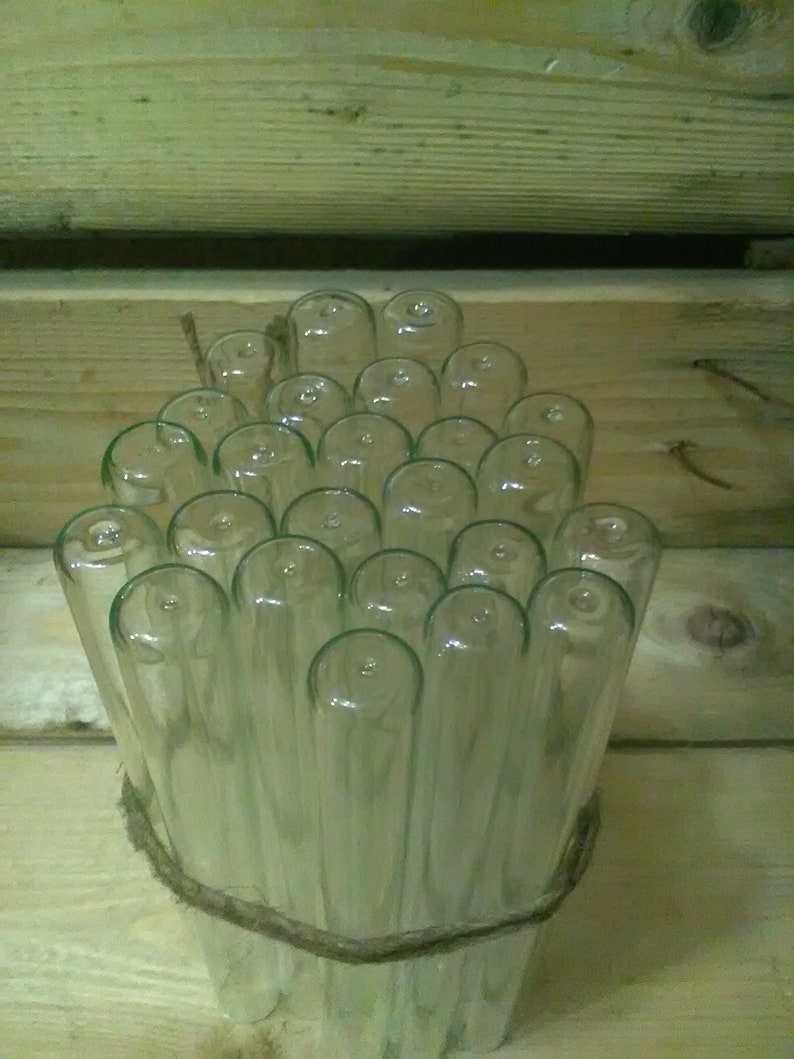 25 Glass Test Tubes 15mm x 160mm.Glass Vials.Aromatherapy Spice Containers.Vintage USSR Glass Test Tubes.