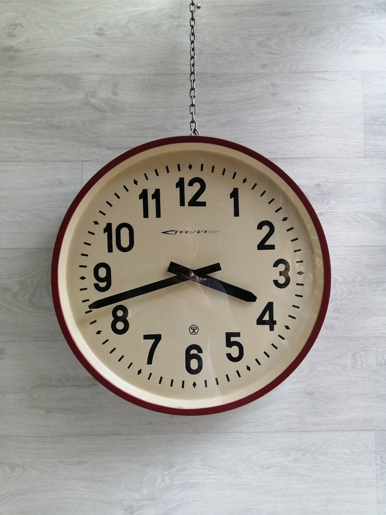 Large 18 Train Station Wall Clock Vintage USSR STRELA Etsy