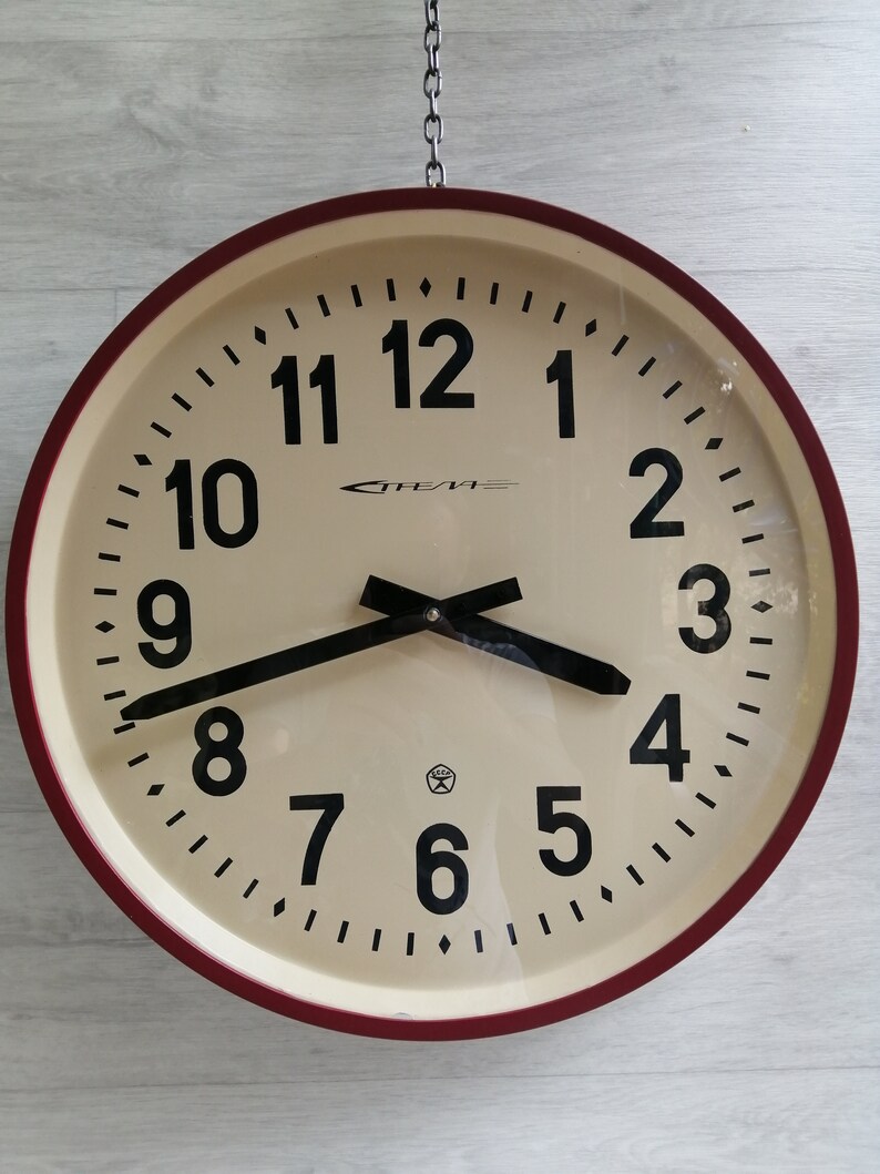 Large 18 Train Station Wall Clock Vintage USSR STRELA Etsy