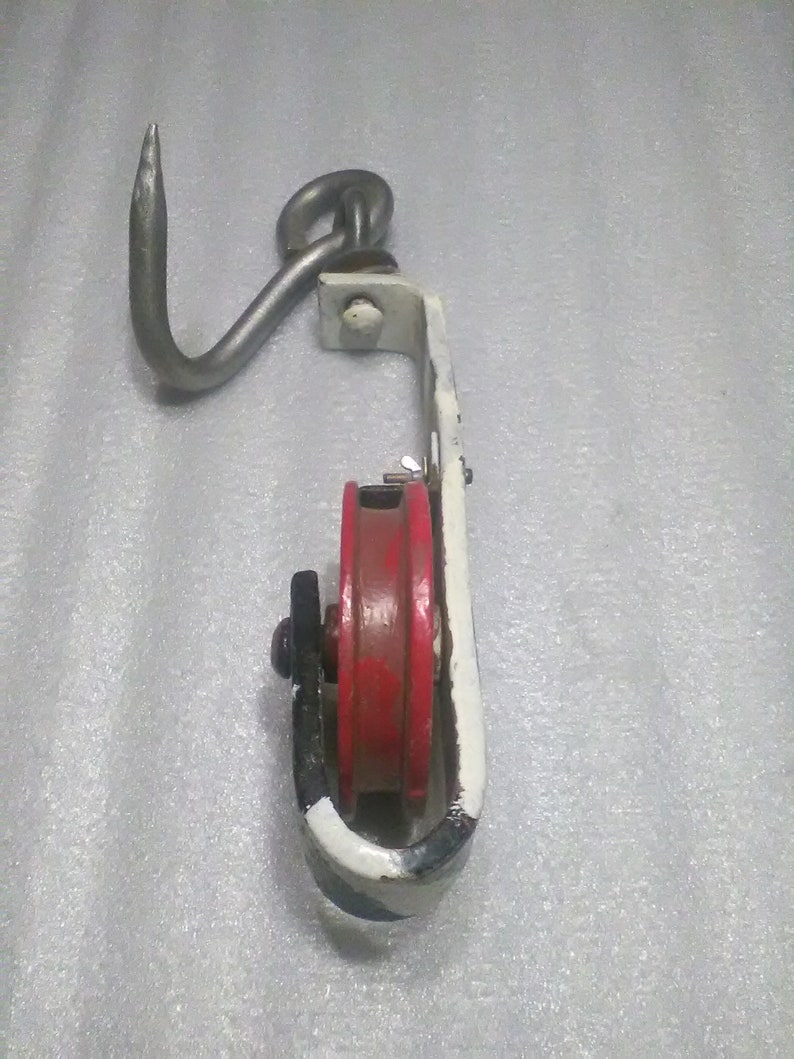 19 long trolley pulley with stainless steel hook.old Etsy