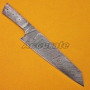 Hand Forged Damascus Steel Kitchen Chef Blank Knife, Handmade Knife Making Size 12&quot;,Knife personalize, Full tang knife, Twisted Layers
