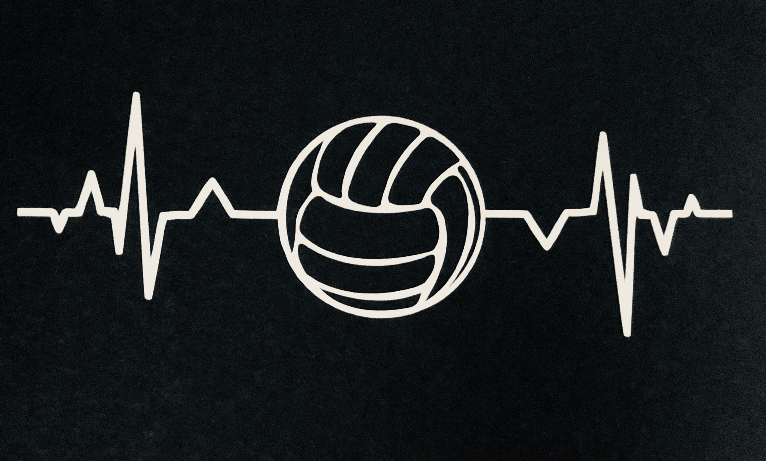 Heartbeat Volleyball Decal Etsy
