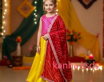 Made to order Lehenga Choli: Kids' Indian Party Wear Dress