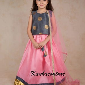 made to order Pink Lehenga Choli for Girls Indian Festive Wedding Birthday Party Ethnic Kids Outfit