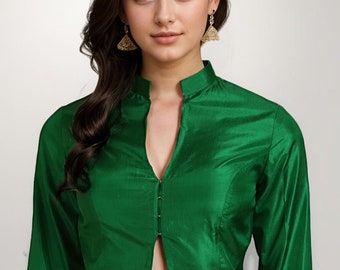 Indian saree blouse readymade satin silk blouse made to order
