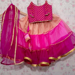 Made to order Kids Lehenga Choli Set | Custom Tulle Festive Dress