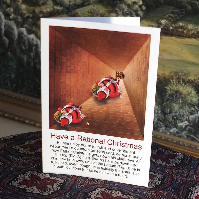 Have a Rational Christmas Optical Illusion Card Etsy UK