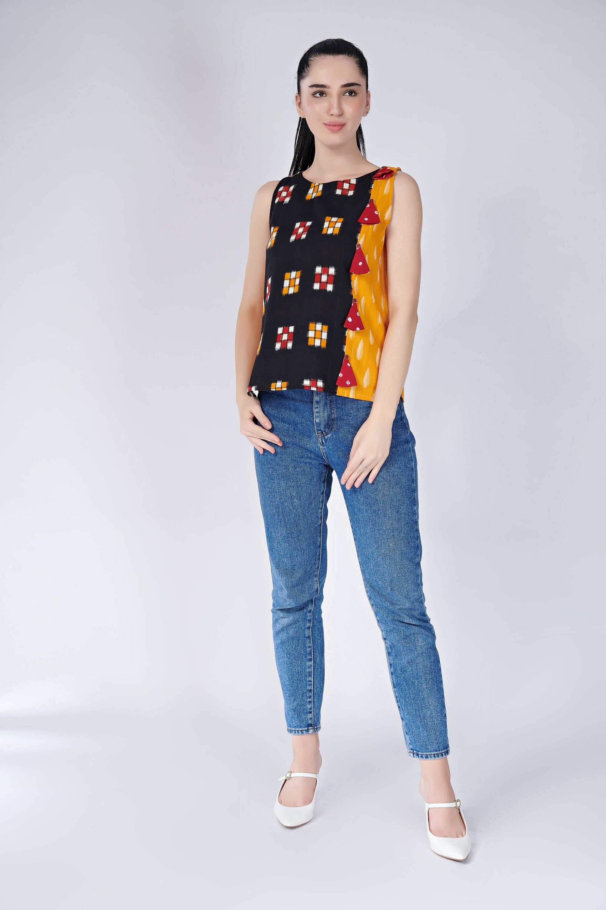 SANU FASHION Casual Printed Women Black Top - Buy SANU FASHION Casual  Printed Women Black Top Online at Best Prices in India | Flipkart.com